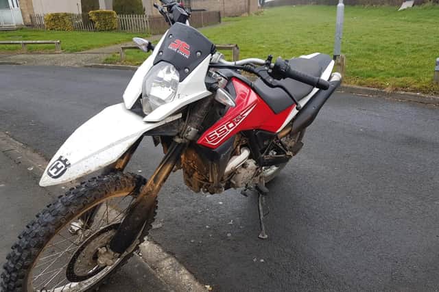 Police seized this motorbike.
