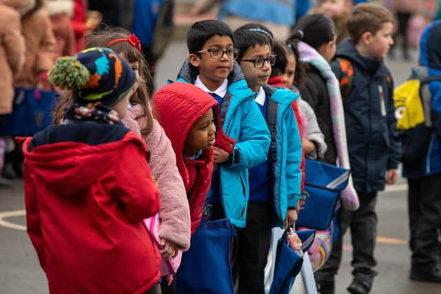 Children were re-united with classmates again as schools returned.