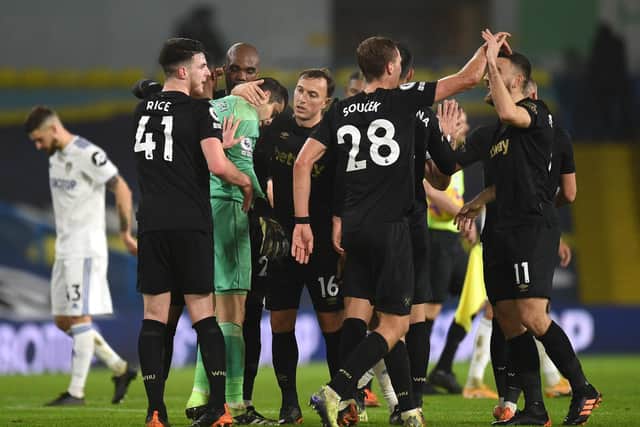 BIG WIN - West Ham were 2-1 winners at Elland Road earlier in the season and Mark Noble wants his side to bounce back from the weekend defeat to Manchester City when they host the Whites tonight. Pic: Getty