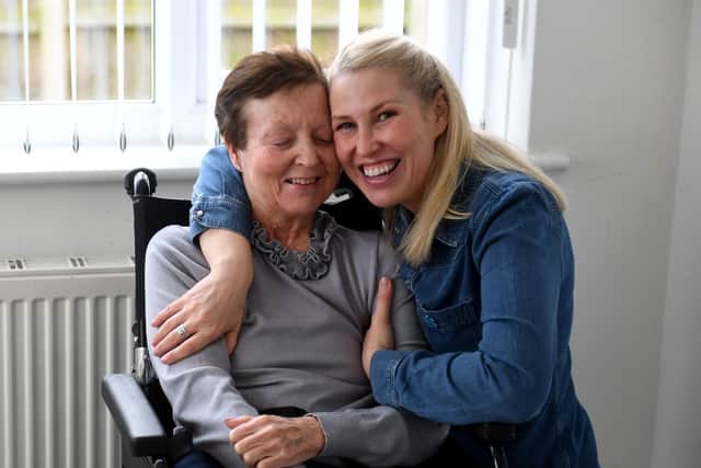 Faye Mitchell with mum Carol, who has dementia. Picture: Simon Hulme