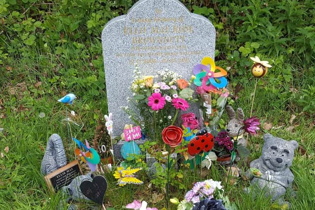 The children's grave before decorations were banned