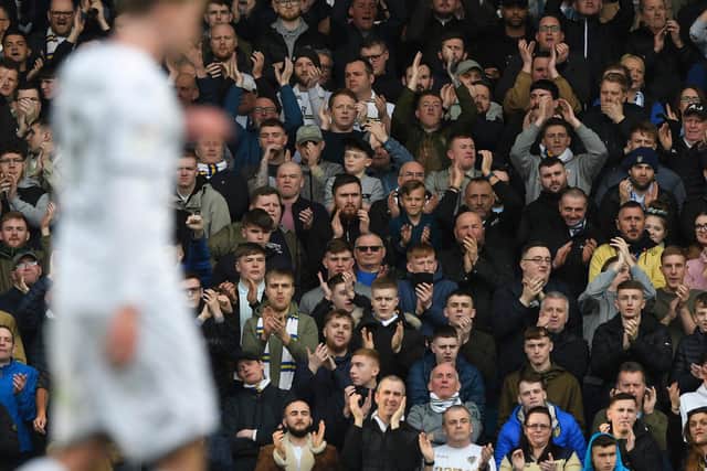 Leeds United supporters watch on at Elland Road. Pic: Getty
