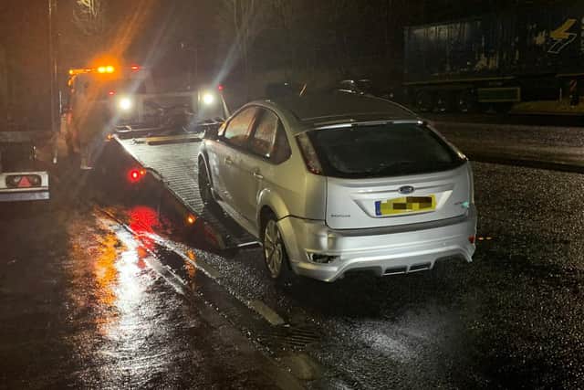 Four people have been fined for breaking lockdown rules - as the vehicle they were travelling in was seized for being untaxed (photo: West Yorkshire Police Roads Policing Unit)