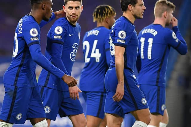 Chelsea celebrate at Stamford Bridge. Pic: Getty