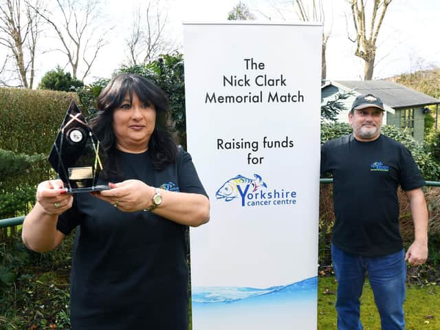 Rose Clark-Moss and her brother Steve Akal, who organise an annual charity fishing match in memory of Rose's late husband Nick Clark.