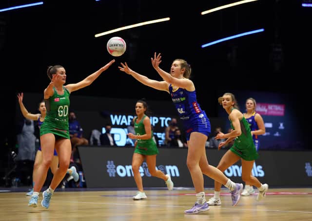 IN AT THE DEEP END: Leeds Rhinos' Sienna Rushton, right, in action against Celtic Dragons. Picture: Jan Kruger/Getty Images