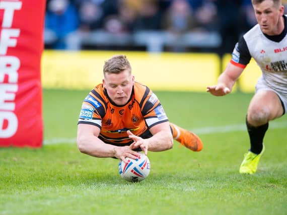 Try time for Adam Milner against Toronto Wolfpack. Picture by Allan McKenzie/SWpix.com.