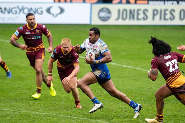 King Vuniyayawa went close to scoring in his first appearance for Rhinos. Picture by Tony Johnson.