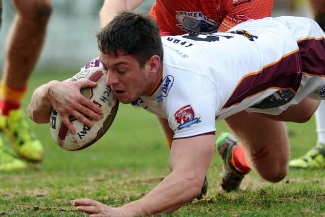 Batley's Alistair Leek was among the try scorers in Sunday's defeat to Featherstone. Picture: Jonathan Gawthorpe/JPIMedia.