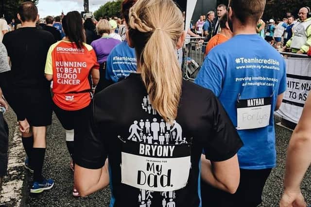 Bryony has completed a number of fundraising runs in memory of her dad