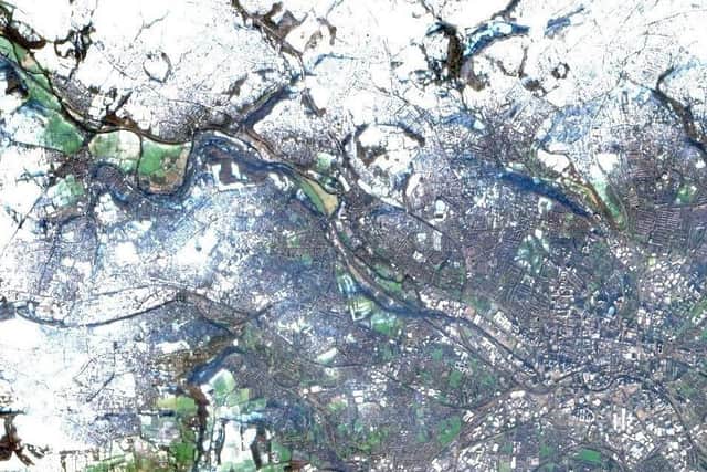 Pictured, a picture of Leeds pictured from space. Photo credit: The University of Leeds