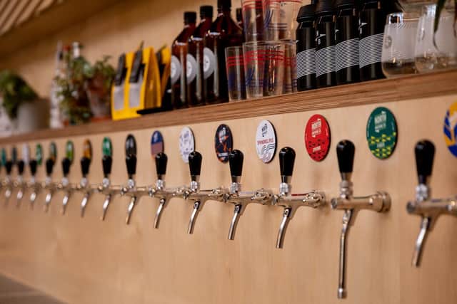 The taproom has 24 lines on offer, including cask ale