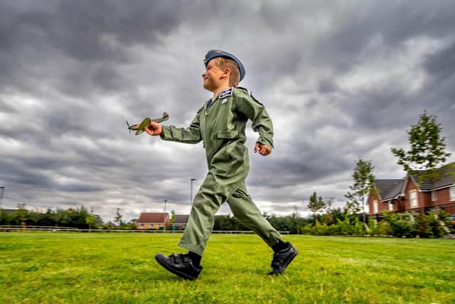 The youngster bantered with Royal Navy aircraft carriers on Twitter (photo: SWNS)