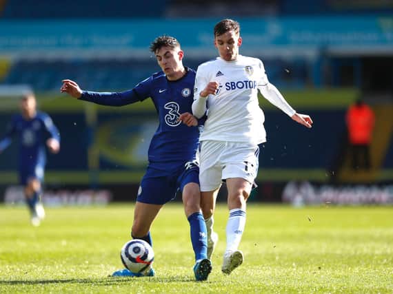 Leeds United defender Diego Llorente in action against Chelsea. Pic: Getty