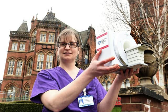 Dr Malenka Bissell, NIHR Clinical Lecturer with a toy MRI scan they use to show children attending the congenital heart unit at Leeds Children's Hospital. Picture: Gary Longbottom