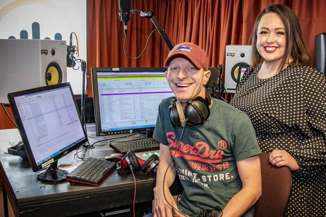 Breakfast show presenters Wes Stakes and Leanne Dundas in the LDC Radio studio at Leeds Beckett University’s Headingley campus. Picture: Tony Johnson