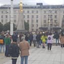 The protests held in Millennium Square on Sunday