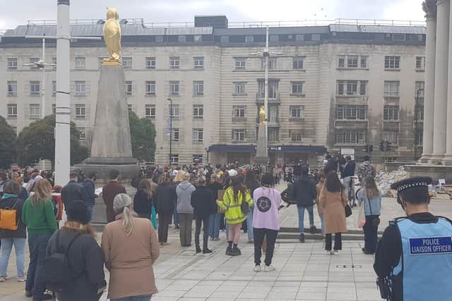 The protests held in Millennium Square on Sunday