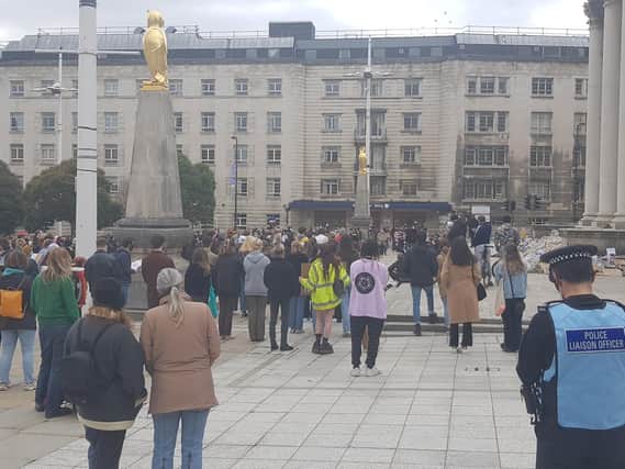 The protests held in Millennium Square on Sunday