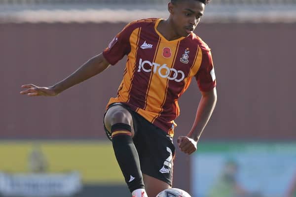 Leeds United loanee Bryce Hosannah in action for Bradford City. Pic: Getty