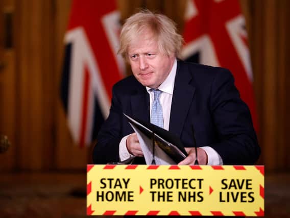 Prime Minister Boris Johnson, during a media briefing in Downing Street, London, on coronavirus (Covid-19). Picture date: Thursday March 18, 2021. (photo: PA Wire/ Tolga Akmen)
