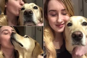 Kimberley Burrows reunited with her labrador guide dog on Tuesday after over 200 days apart (photos: Kimberley Burrows)