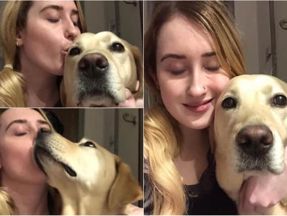 Kimberley Burrows reunited with her labrador guide dog on Tuesday after over 200 days apart (photos: Kimberley Burrows)