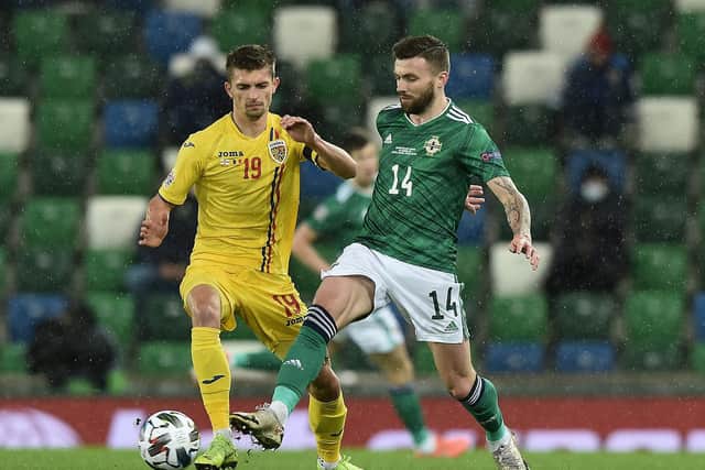 STARTING: Stuart Dallas, right, for Northern Ireland. Photo by Charles McQuillan/Getty Images.