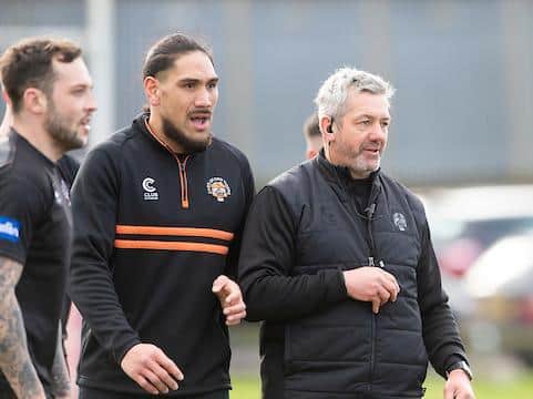 Daryl Powell, right, has high hopes for Tigers this season. Picture by Allan McKenzie/SWpix.com.