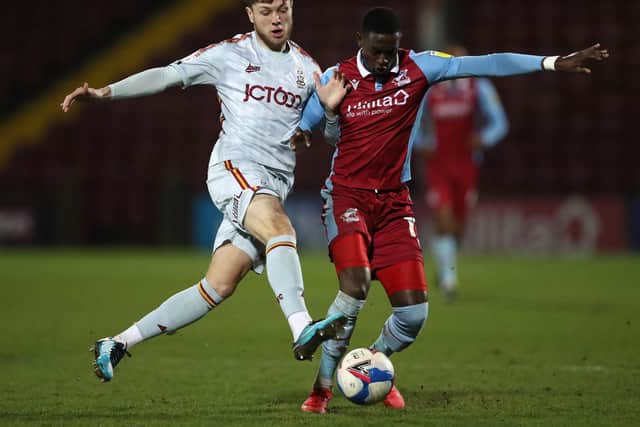 Leeds United winger Jordan Stevens in action for Bradford City. Pic: Getty