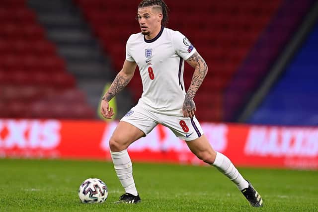PRAISE: For Leeds United midfielder Kalvin Phillips, pictured during Sunday evening's 2-0 victory against Albania in a World Cup qualifier in Tirana. Photo by Mattia Ozbot/Getty Images.