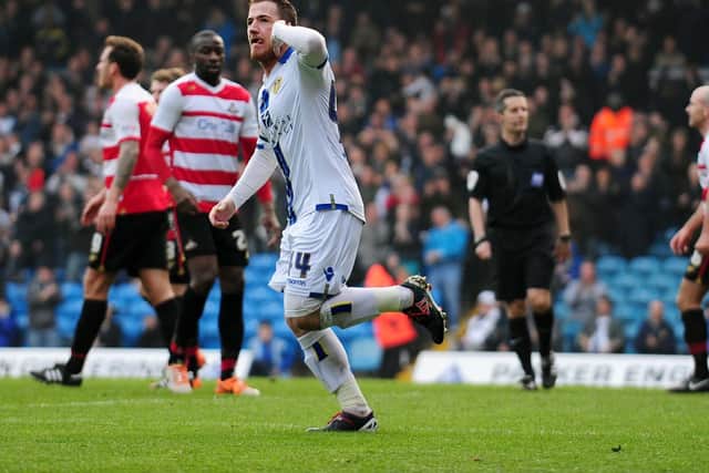 RESPONSE: Ross McCormack celebrates his 28th goal of the season in Leeds United's clash against Doncaster Rovers of March 2014 but ultimately to no avail. Picture by Jonathan Gawthorpe.