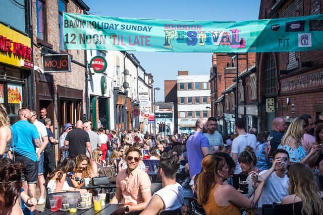 Bars and clubs on Merrion Street have teamed up to create the city's largest outdoor drinking area. Pictured: Last year's festival.