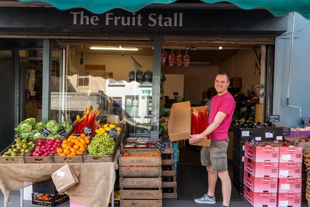 Pictured Richard White, owner of The Fruit Stall. Photo: James Hardisty