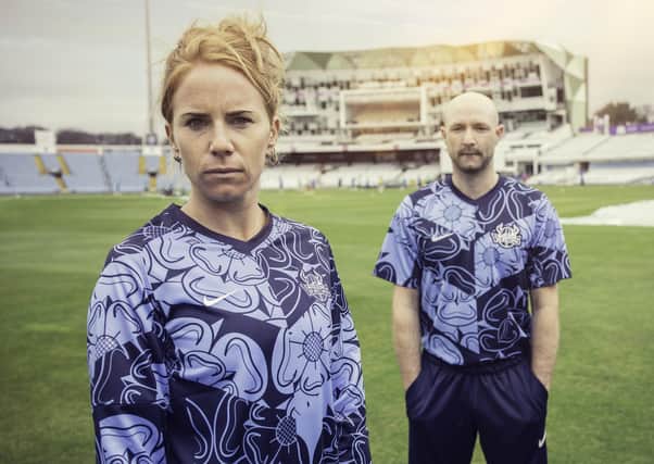 Yorkshire's Lauren Winfield-Hill and Adam Lyth in the new Vitality Blast kit.   Picture: Yorkshire CCC
