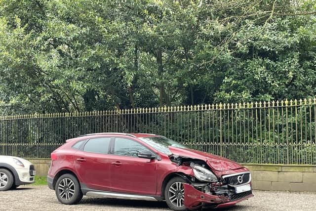 A car involved in the crash outside Harewood House