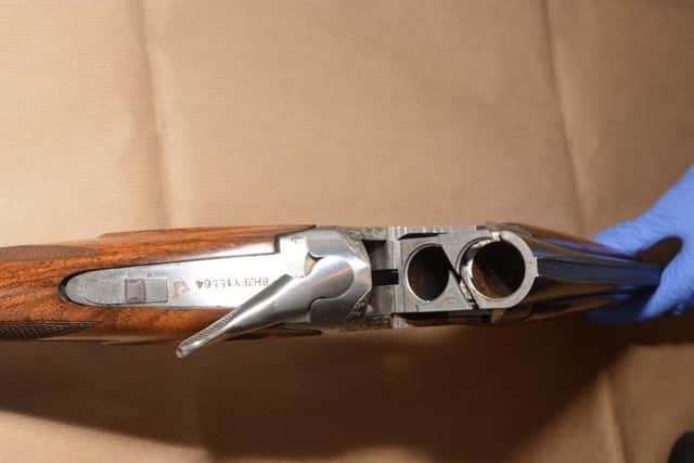 The sawn-off Browning shotgun was found outside a house in Woodhouse, Leeds