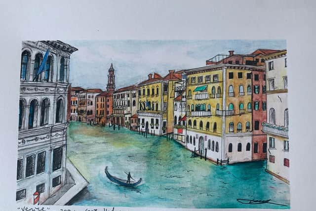 Evie Hodgson's painting of Venice which went viral