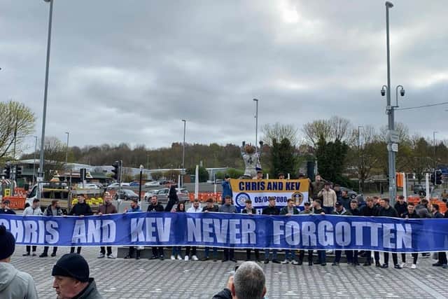 RESPECTS: From Leeds United's supporters at Elland Road.