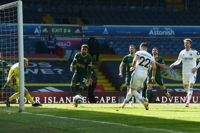 SIMPLE: Leeds United take the lead through Jack Harrison's easy finish. Picture by Jonathan Gawthorpe.