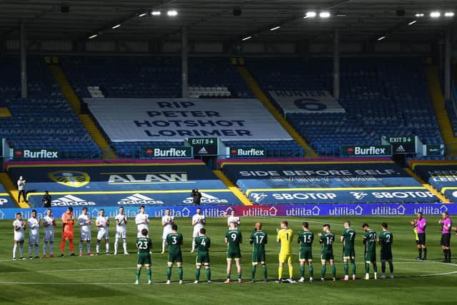 TRIBUTE: From Leeds United and Sheffield United at Elland Road. Picture by Jonathan Gawthorpe.