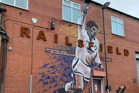 The Leeds United Supporters Trust Gary Speed mural in Bramley.
