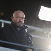 IMPRESSED: Alan Shearer during Saturday's coverage of the Yorkshire derby between Leeds United and Sheffield United at Elland Road for Amazon Prime Video. Photo by LINDSEY PARNABY/POOL/AFP via Getty Images.