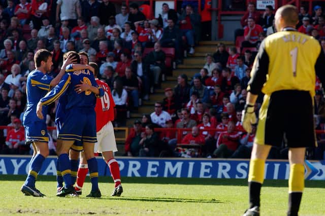Leeds United celebrate at Charlton Athletic in 2003. Pic: Getty
