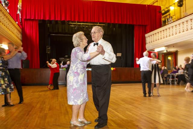 Eric Castle dancing with Barbara Booth at the Morley Town Hall tea dance.