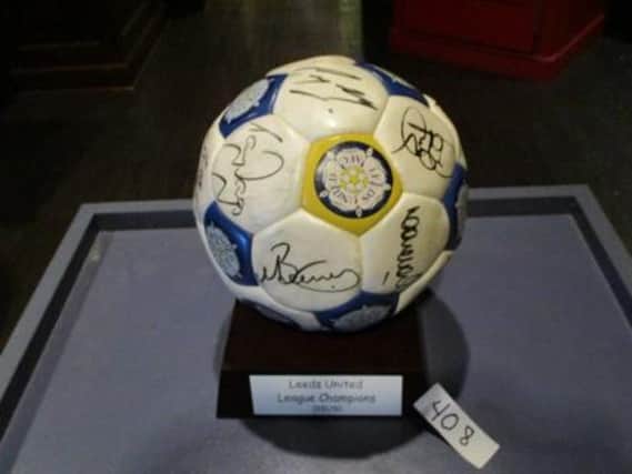 A signed football from when Leeds United won the title in 1991/92.