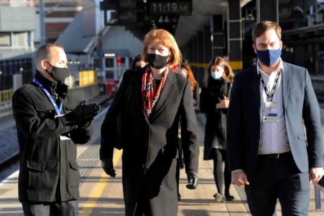 Rail Minister Wendy Morton receives an update on the £161m upgrade of Leeds Station