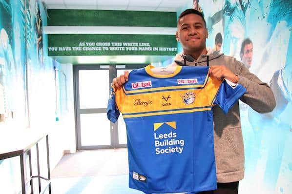 New signing David Fusitu'a will play outside Harry Newman for Rhinos this year. Picture by Phil Daly/Leeds Rhinos via SWpix.com.