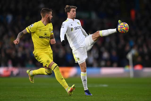 Patrick Bamford in action for Leeds United during the Whites' 2-2 draw with Brentford. Pic: Stu Forster