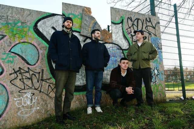 Leeds-based art-punk band Eades is comprised of singers and guitarists Harry Jordan and Tom O'Reilly, Sam Wilde on bass, drummer Dan Clifford-Smith - and Lily Fontaine who adds vocals, synth and percussion (Photo: Jonathan Gawthorpe)